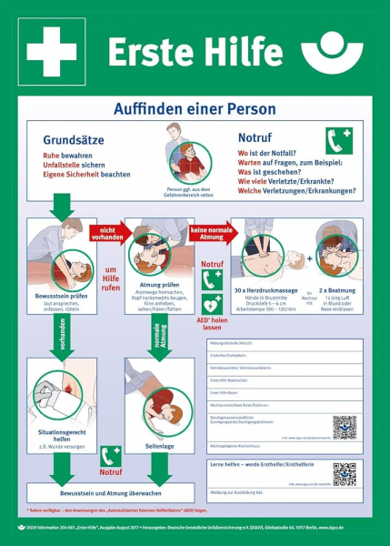 Rettungszeichen Anleitung Erste Hilfe